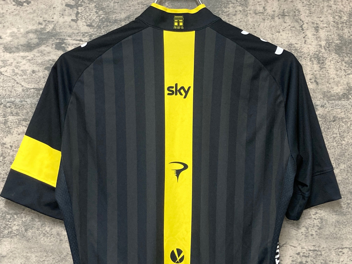 IX941 ラファ Rapha TEAM SKY VICTORY JERSEY 半袖サイクルジャージ 黒黄 M相当