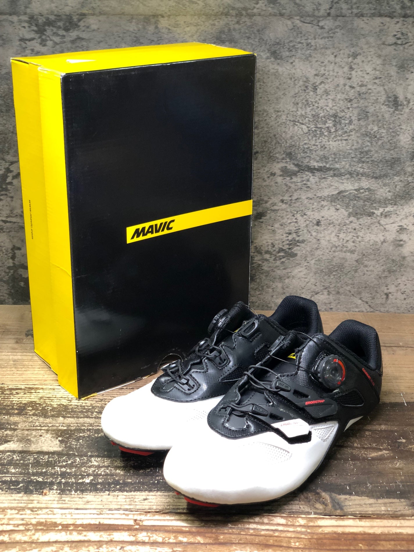 JC684 マヴィック MAVIC COSMIC ELITE ビンディングシューズ 黒白 EU41 1/3 SPDアタッチメント