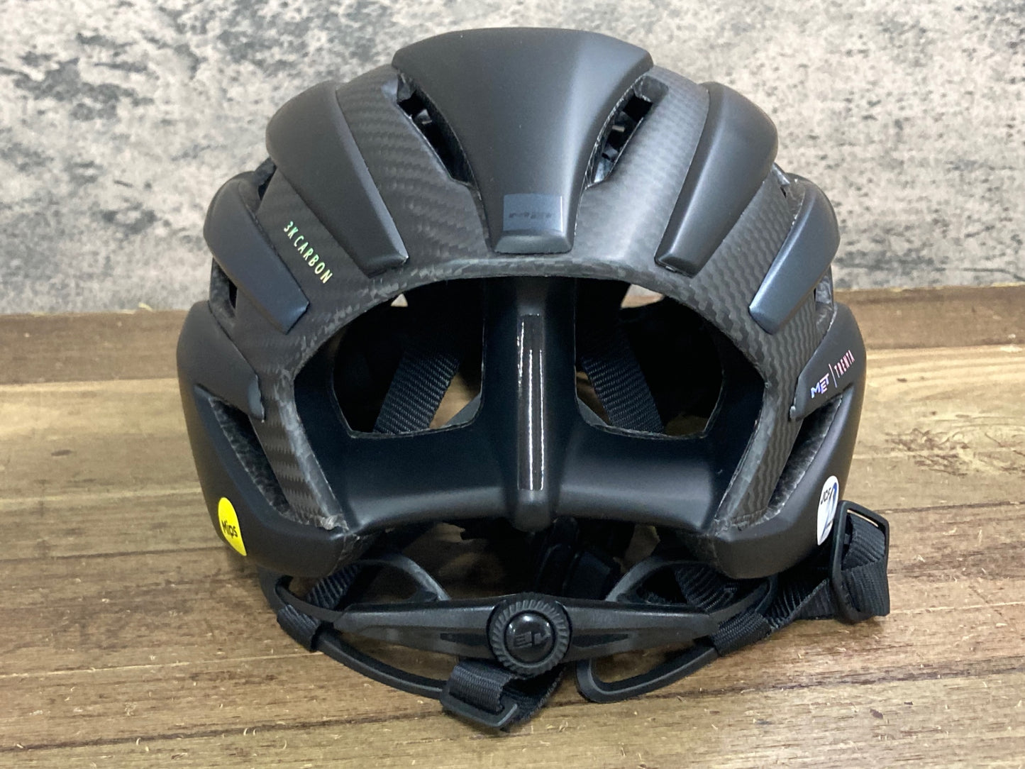 IZ442 メット MET トレンタ TRENTA 3K CARBON Mips ヘルメット 黒 M 56-58cm 2024/08製造 ※あご紐汚れ