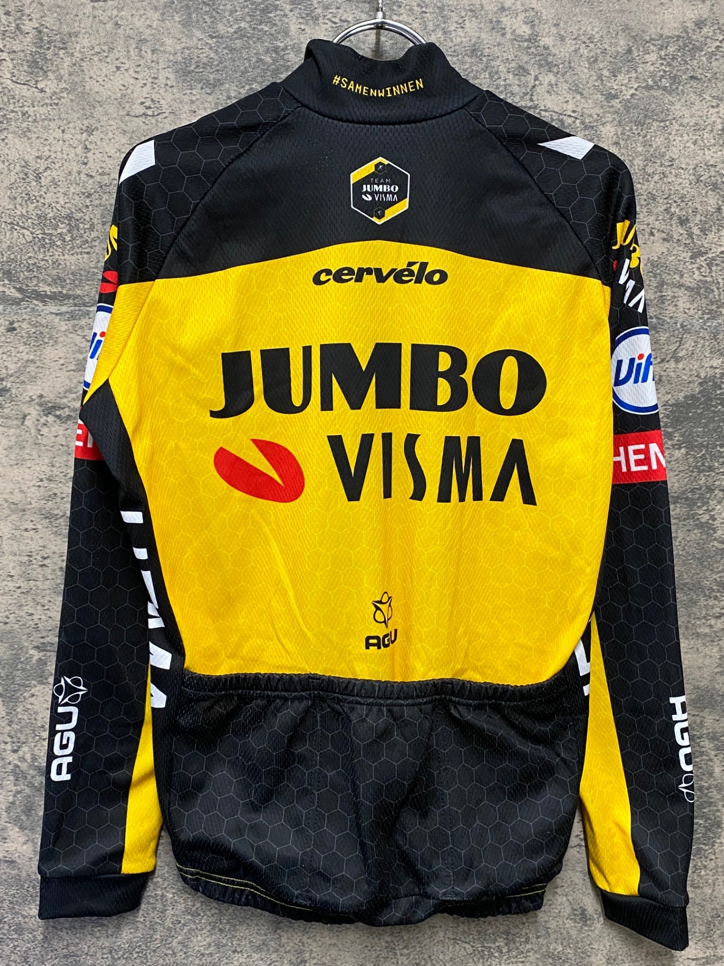 IV350 アグ AGU 長袖 サイクルジャージ 黒 黃 M 裏起毛 JUMBO VISMA