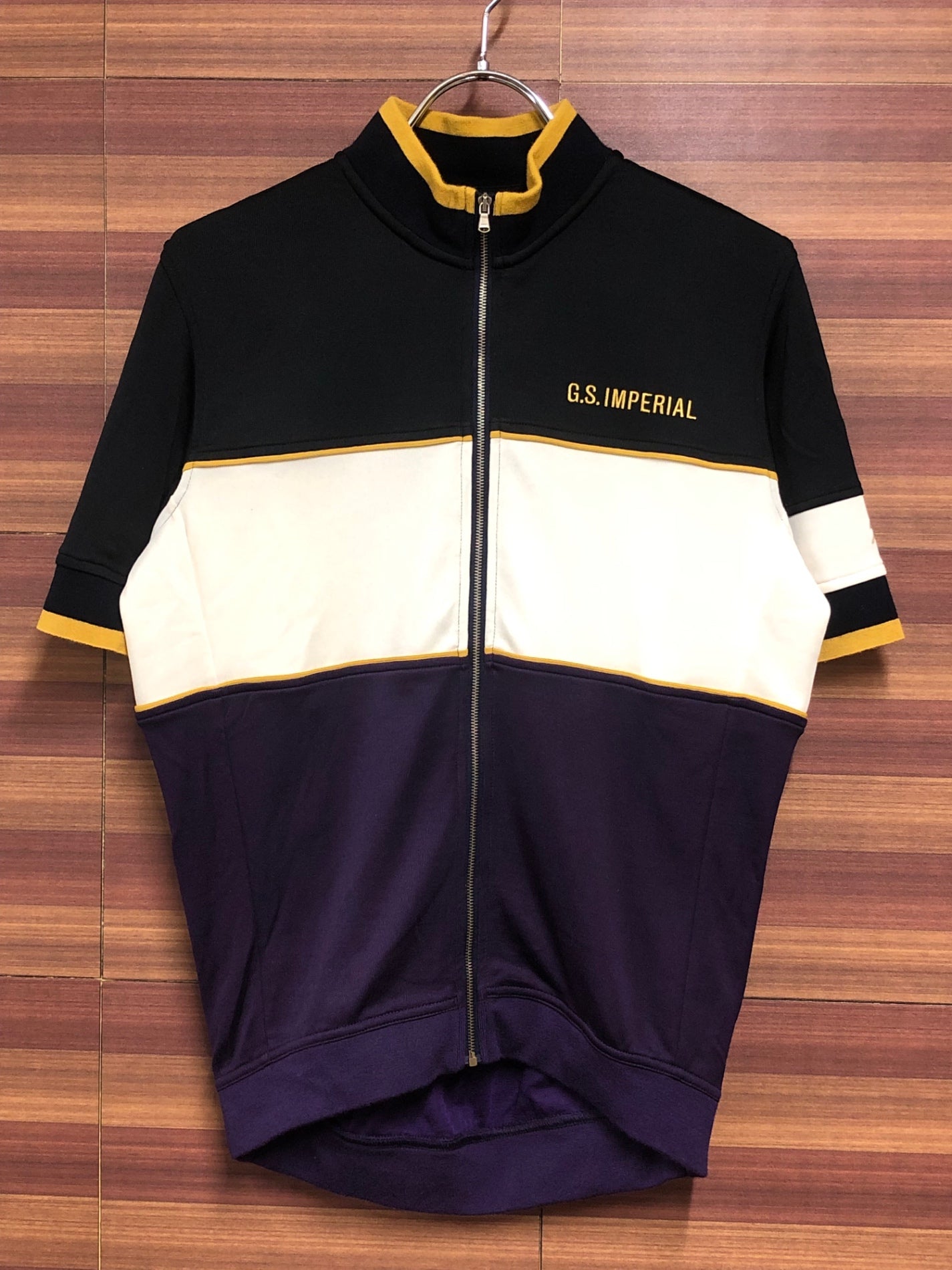 IJ595 ラファ Rapha IMPERIAL WORKS TRICOLOUR JERSEY 半袖 サイクルジャージ 総柄 M