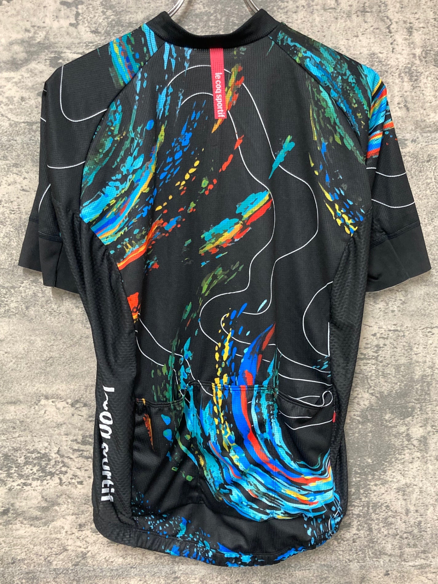 IX956 ルコックスポルティフ le coq sportif 半袖サイクルジャージ 黒 L メッシュ