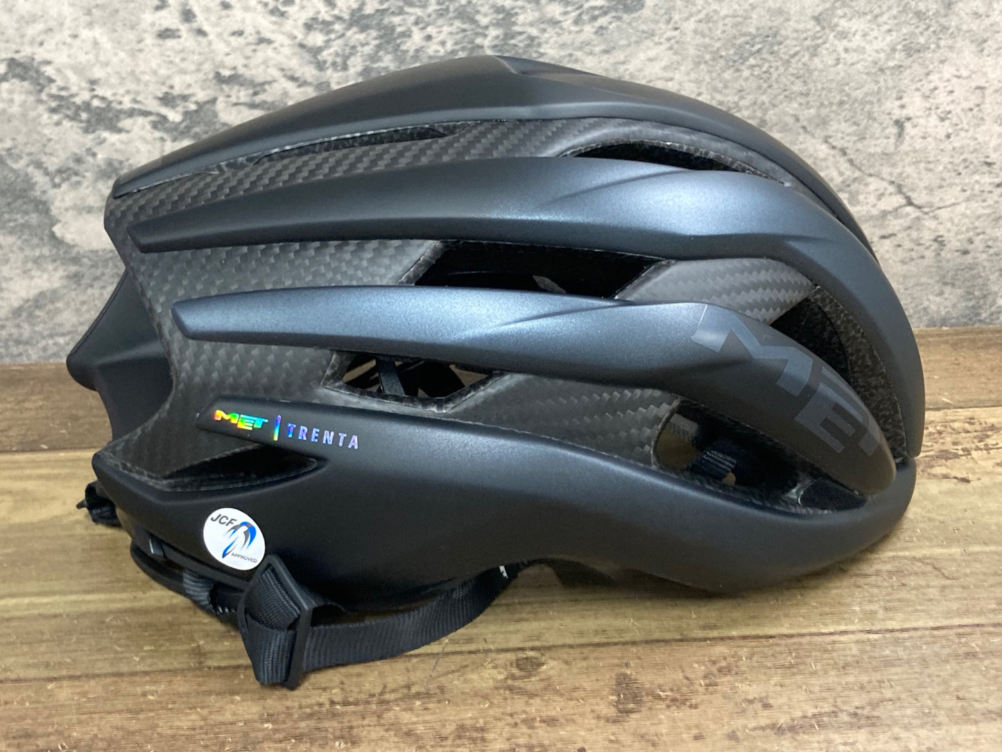IZ442 メット MET トレンタ TRENTA 3K CARBON Mips ヘルメット 黒 M 56-58cm 2024/08製造 ※あご紐汚れ