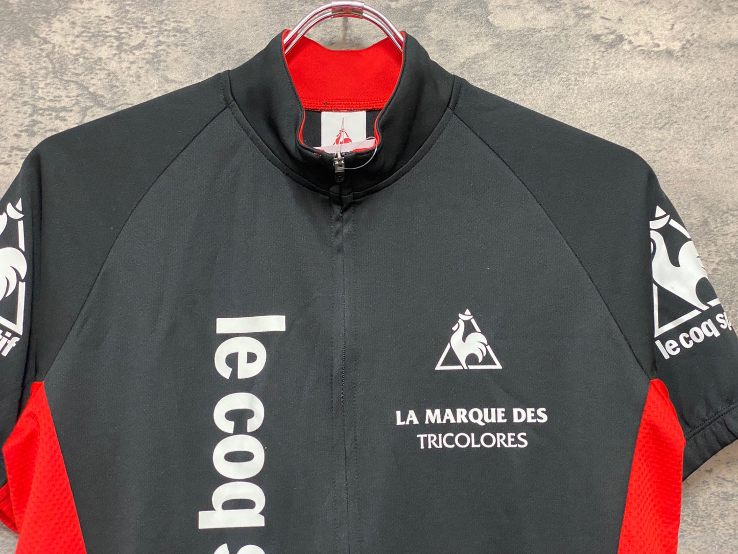 IX228 ルコックスポルティフ le coq sportif 半袖 サイクルジャージ 黒 M