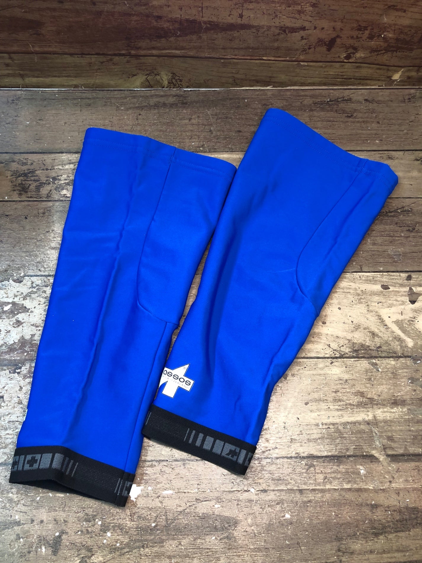 IM572 アソス assos ニーウォーマー 青 サイズ不明 裏起毛