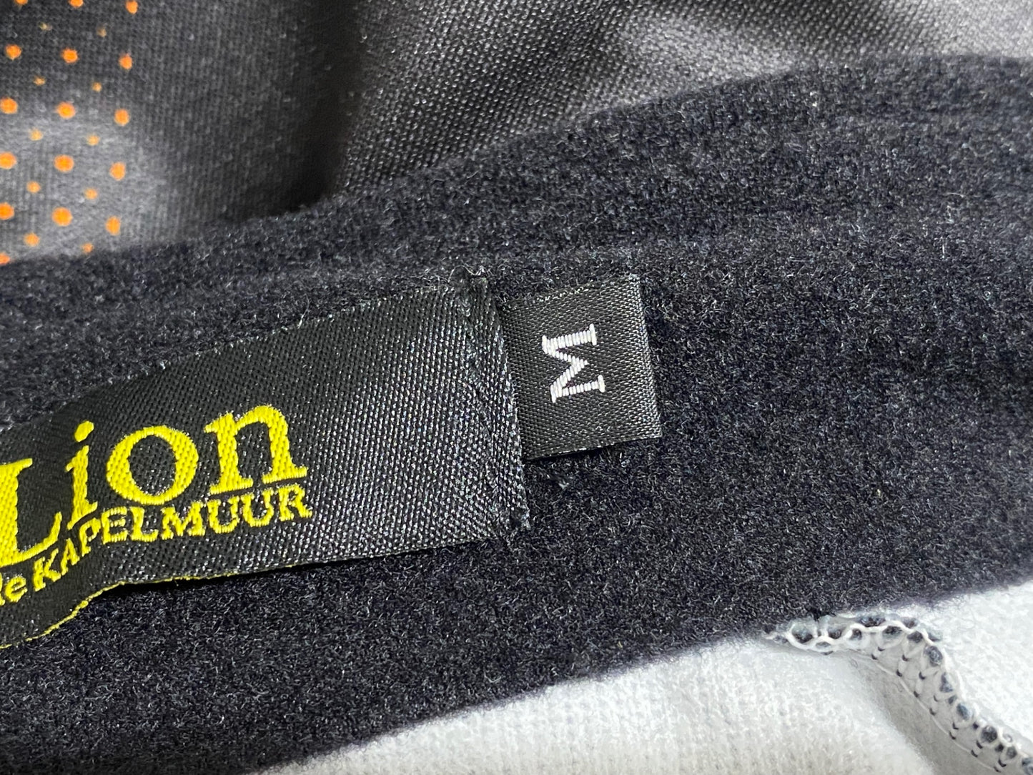IZ915 リオンドカペルミュール Lion de KAPELMUUR 長袖 サイクルジャージ 黒 オレンジ S 裏起毛