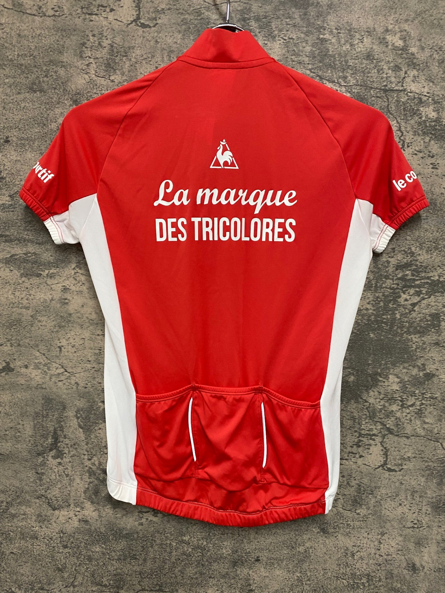 IY732 ルコックスポルティフ le coq sportif 半袖 サイクルジャージ 赤 白 M