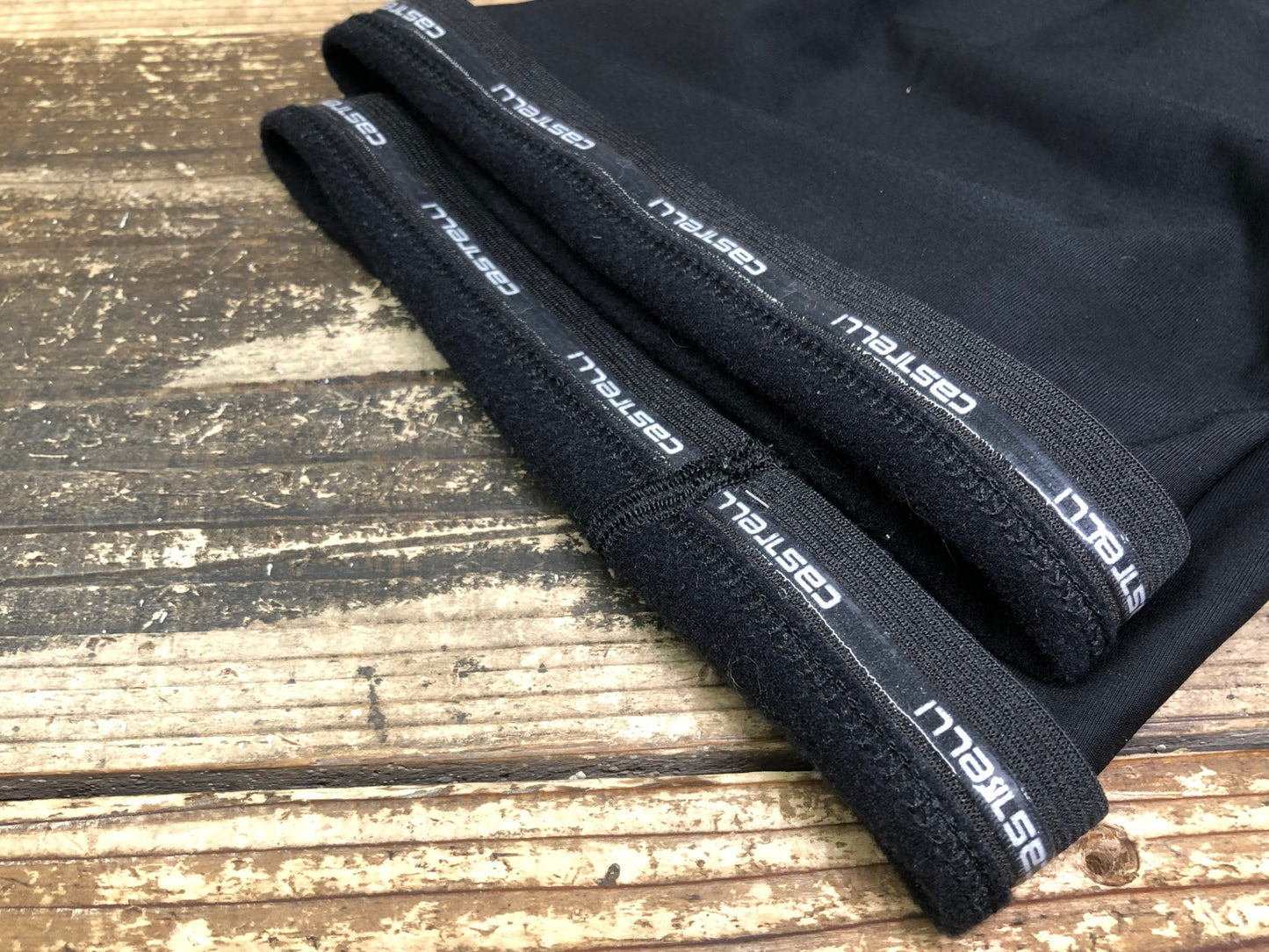 JA599 カステリ CASTELLI ニーウォーマー 黒 L 裏起毛