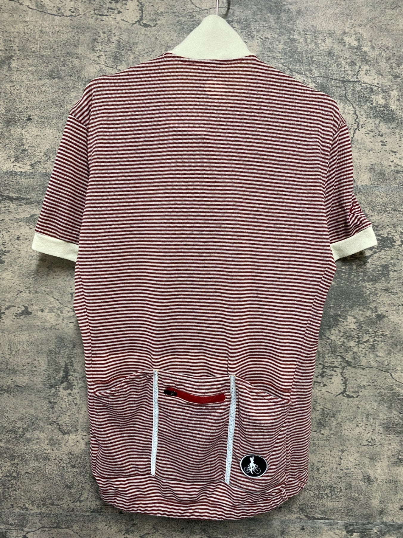 JD370 カフェドシクリステ Cafe du Cycliste 半袖 サイクルジャージ 赤 白 ボーダー L