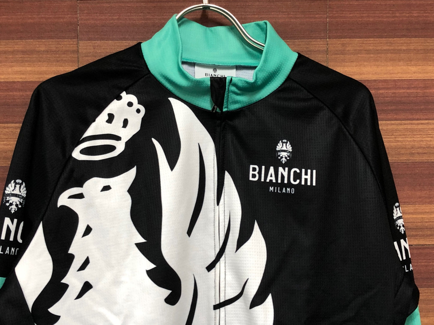 IP661 ビアンキ BIANCHI 長袖 サイクルジャージ 黒 XLサイズ