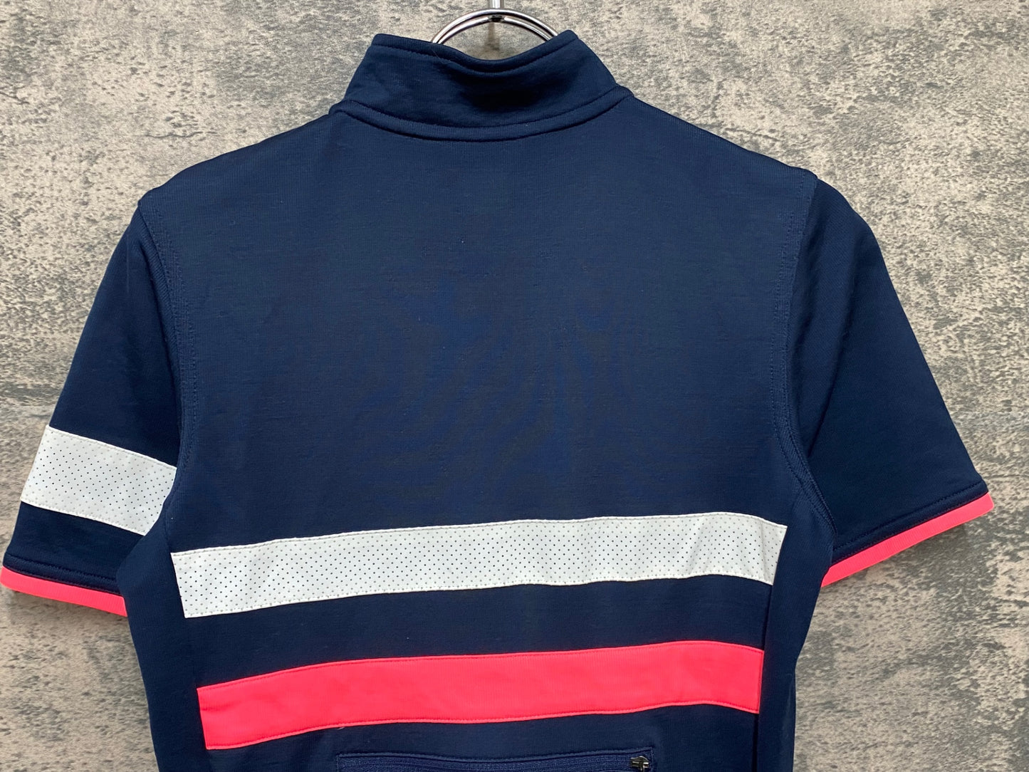 IV237 ラファ Rapha BREVET JERSEY 半袖 サイクルジャージ ネイビー ピンク XS