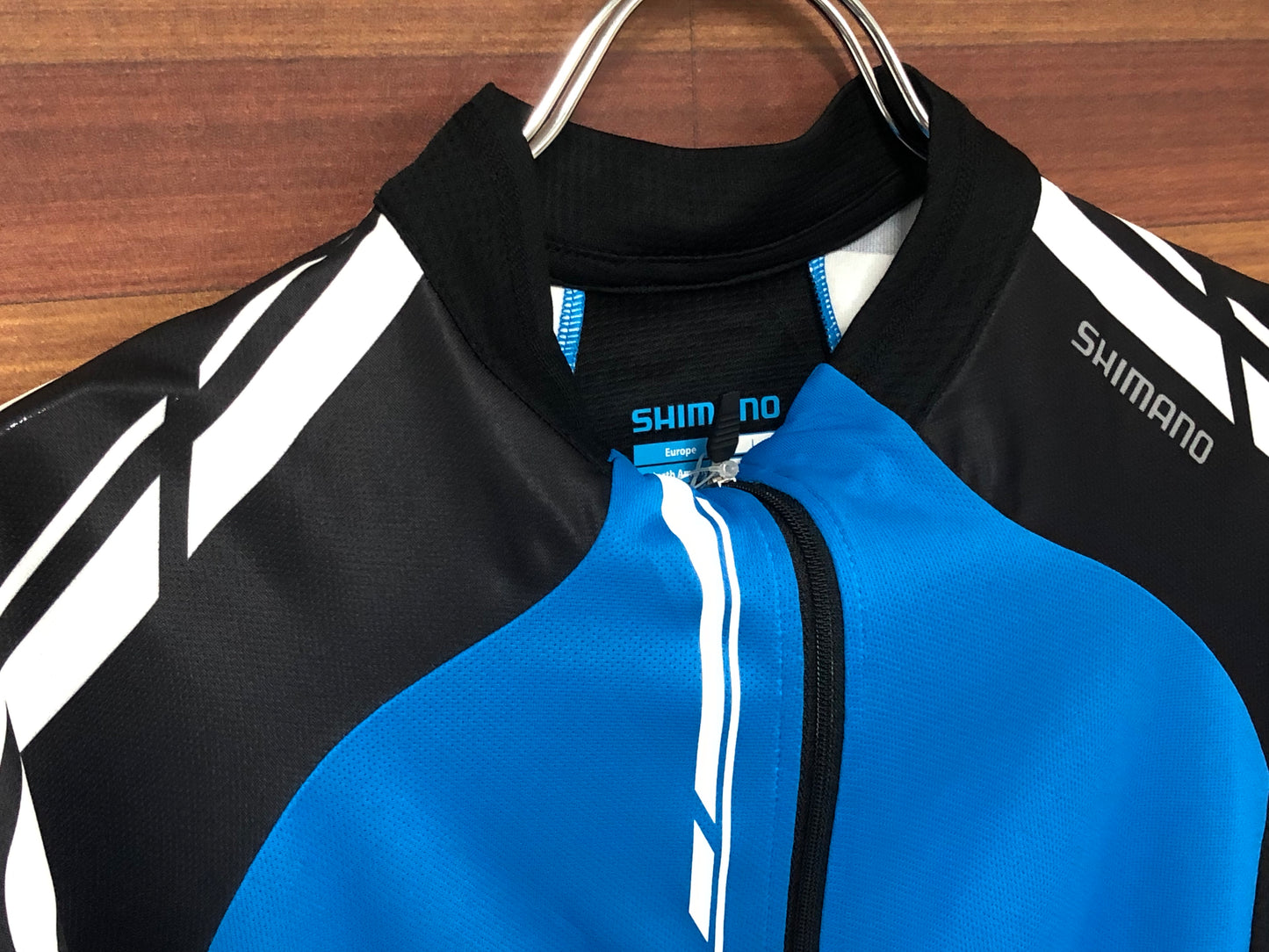 GK782 シマノ SHIMANO ミラークールジャージ MIRROR COOL JERSEY 半袖サイクルジャージ 白青 L
