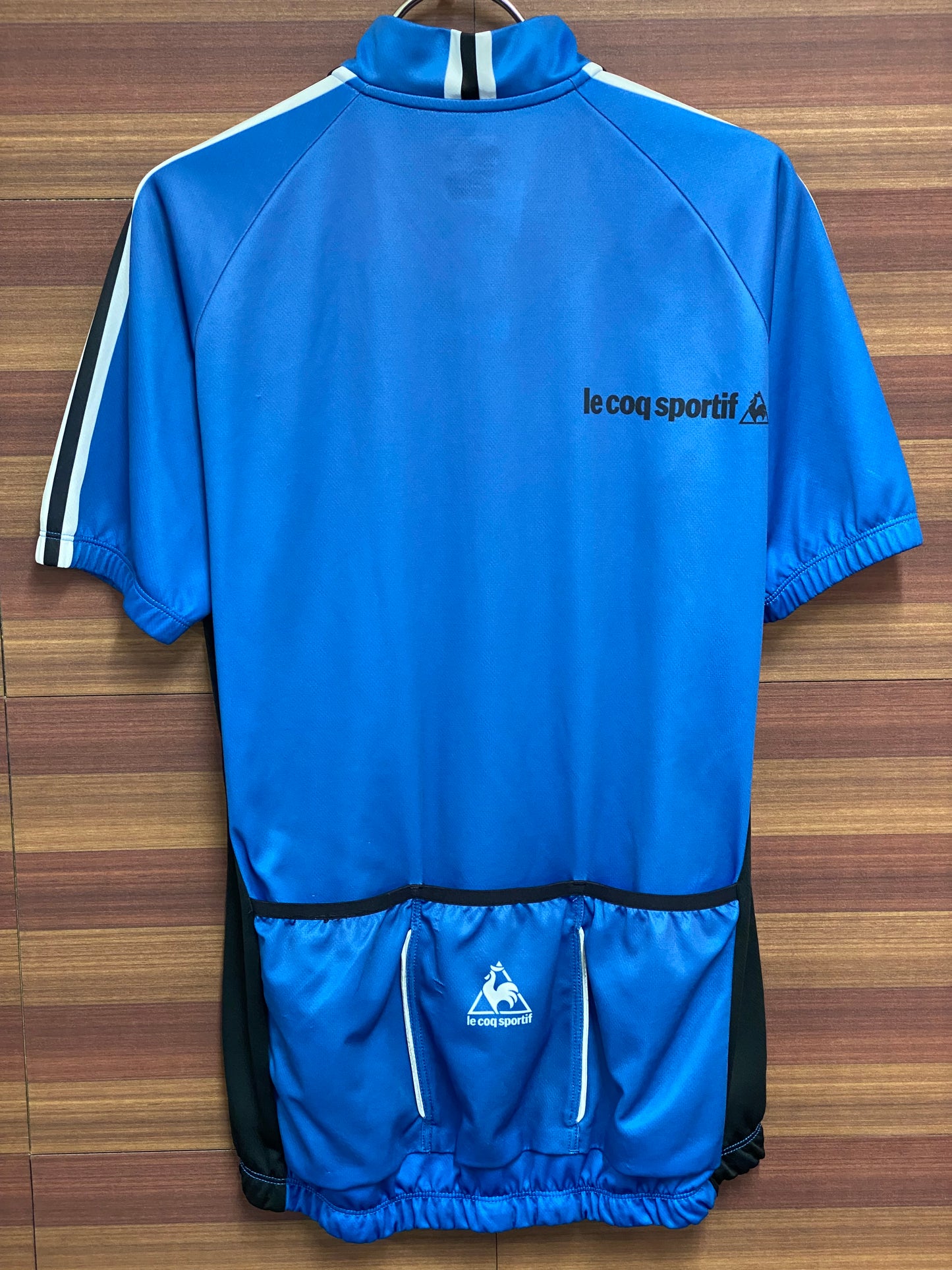 GX582 ルコックスプルティフ le coq sportif 半袖 サイクルジャージ 青 L ※擦れ