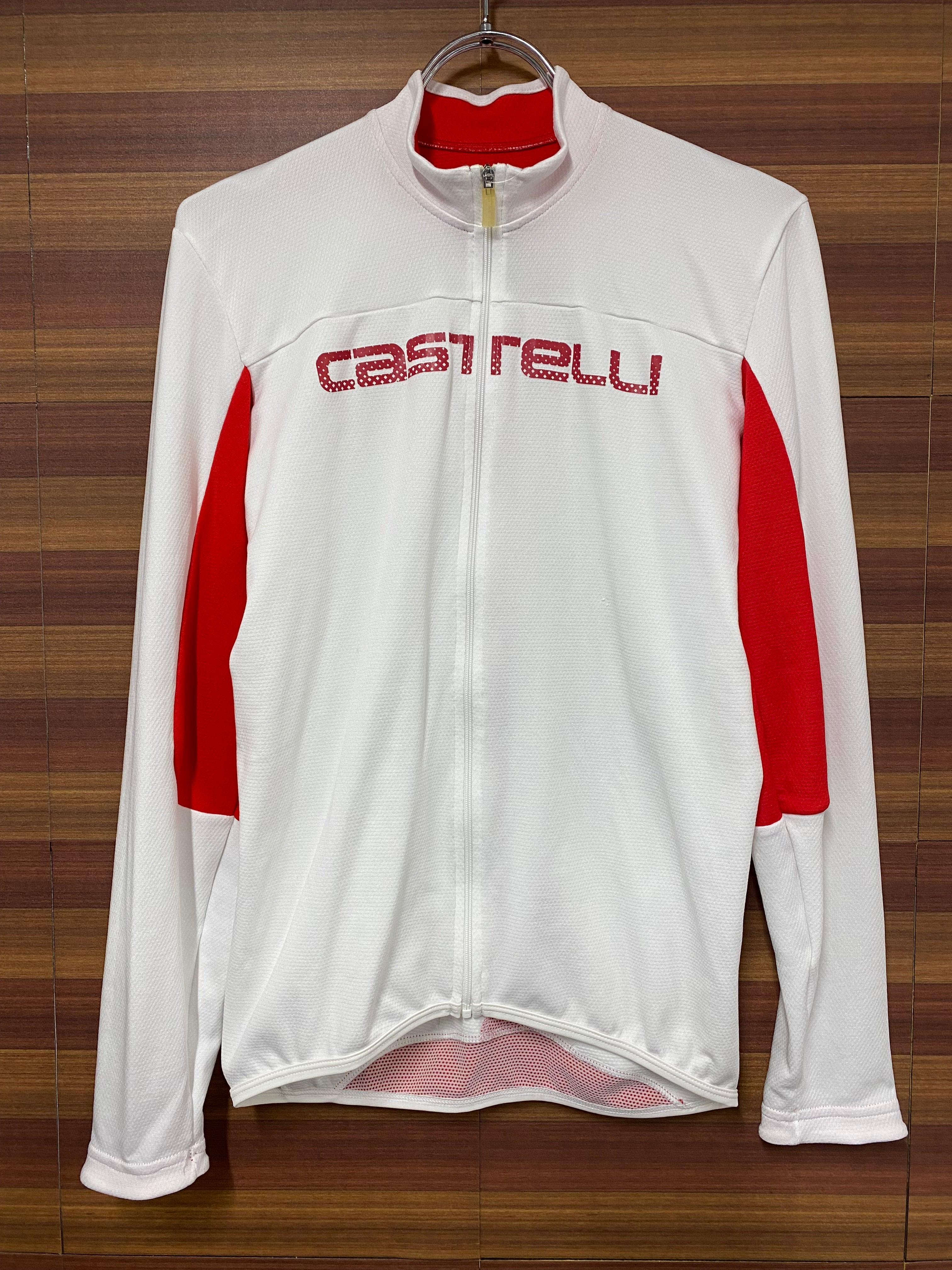 HG912 カステリ CASTELLI 長袖 サイクルジャージ 白赤 S