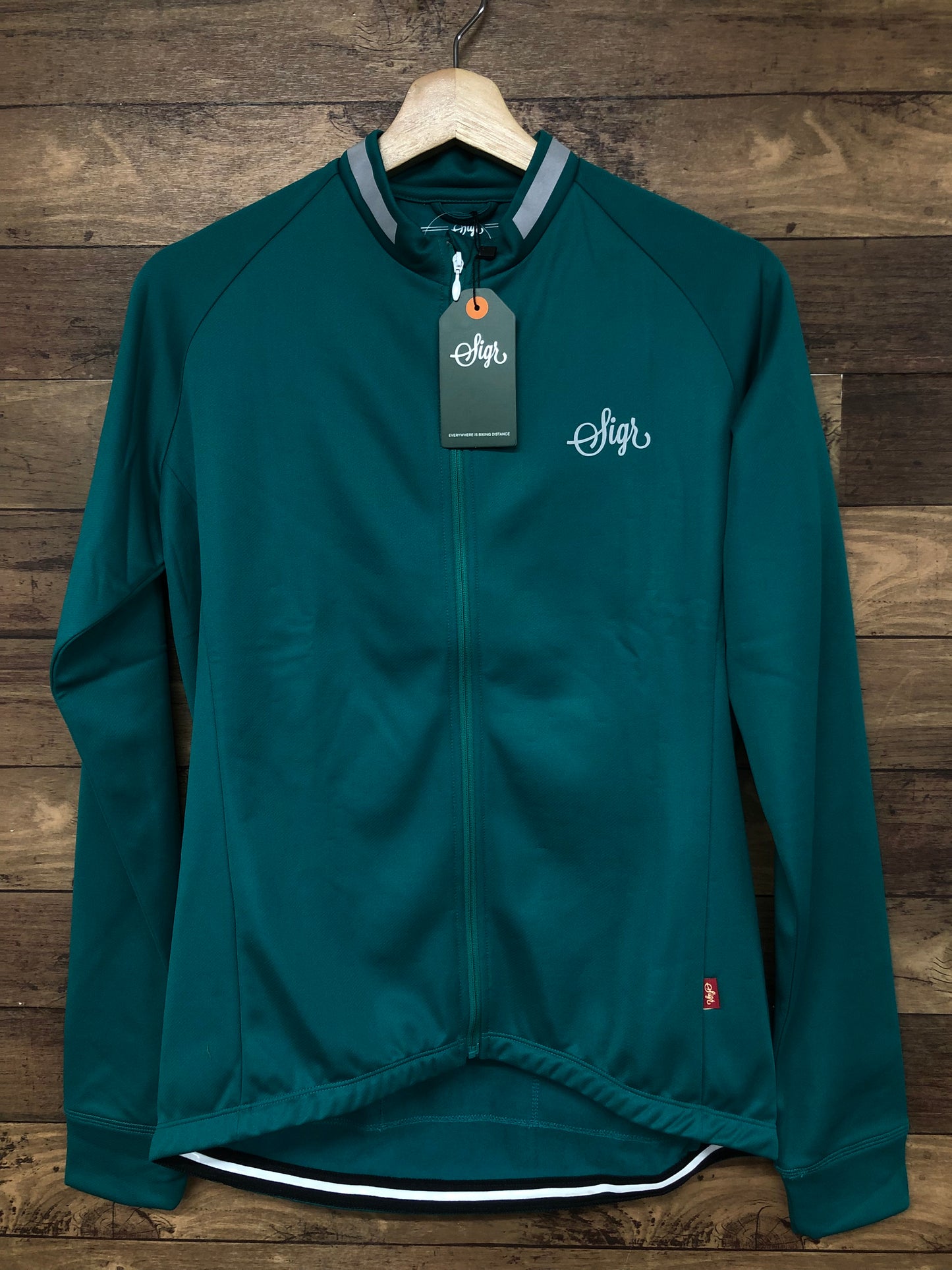 GG953 ★ シーガー Sigr KROKUS MAN 長袖サイクルジャージ 緑 L