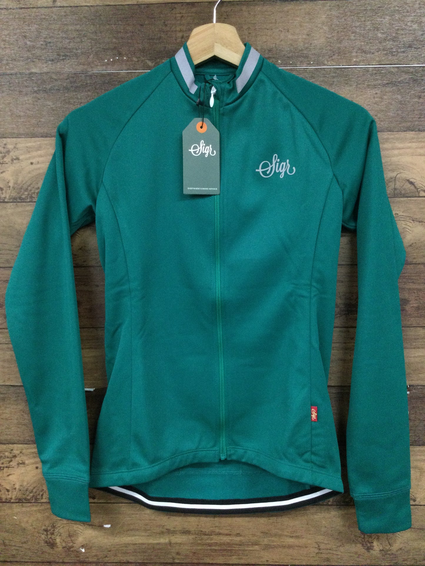 GG954 ★ シーガー Sigr KROKUS WOMAN 長袖サイクルジャージ 緑 XXS