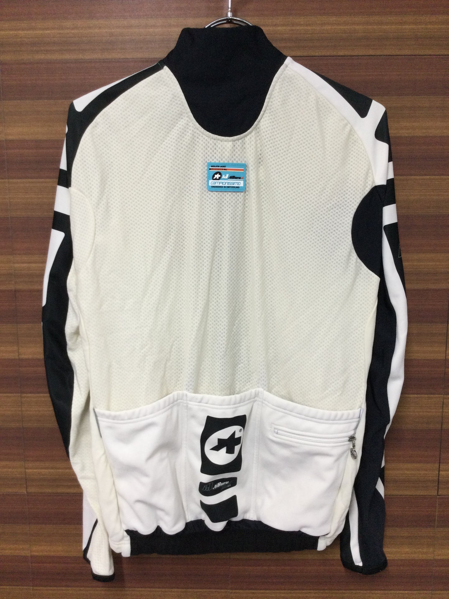 GJ184 アソス assos ij.tiBURU.4 長袖 サイクルジャージ 白黒 S ※黄ばみ、毛玉、スレ