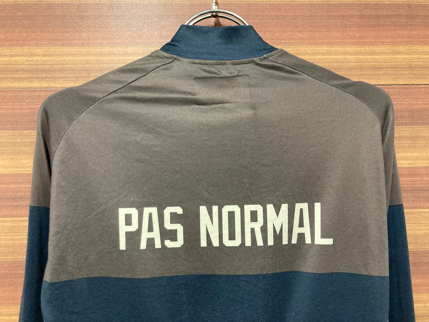 GZ810 パスノーマルスタジオ PAS NORMAL STUDIOS 長袖 サイクルジャージ 茶 紺 M 裏起毛 ※擦れ