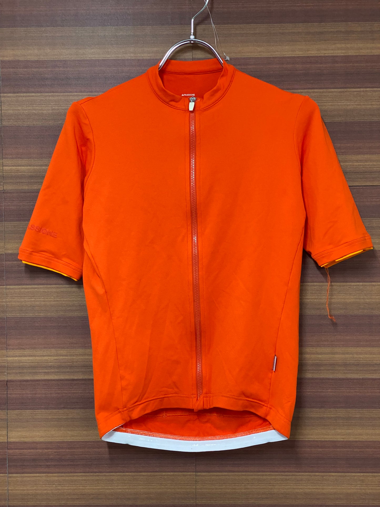 GG066 ラ・パッション La PASSIONE 半袖 サイクルジャージ オレンジ S 左脇下ほつれ大