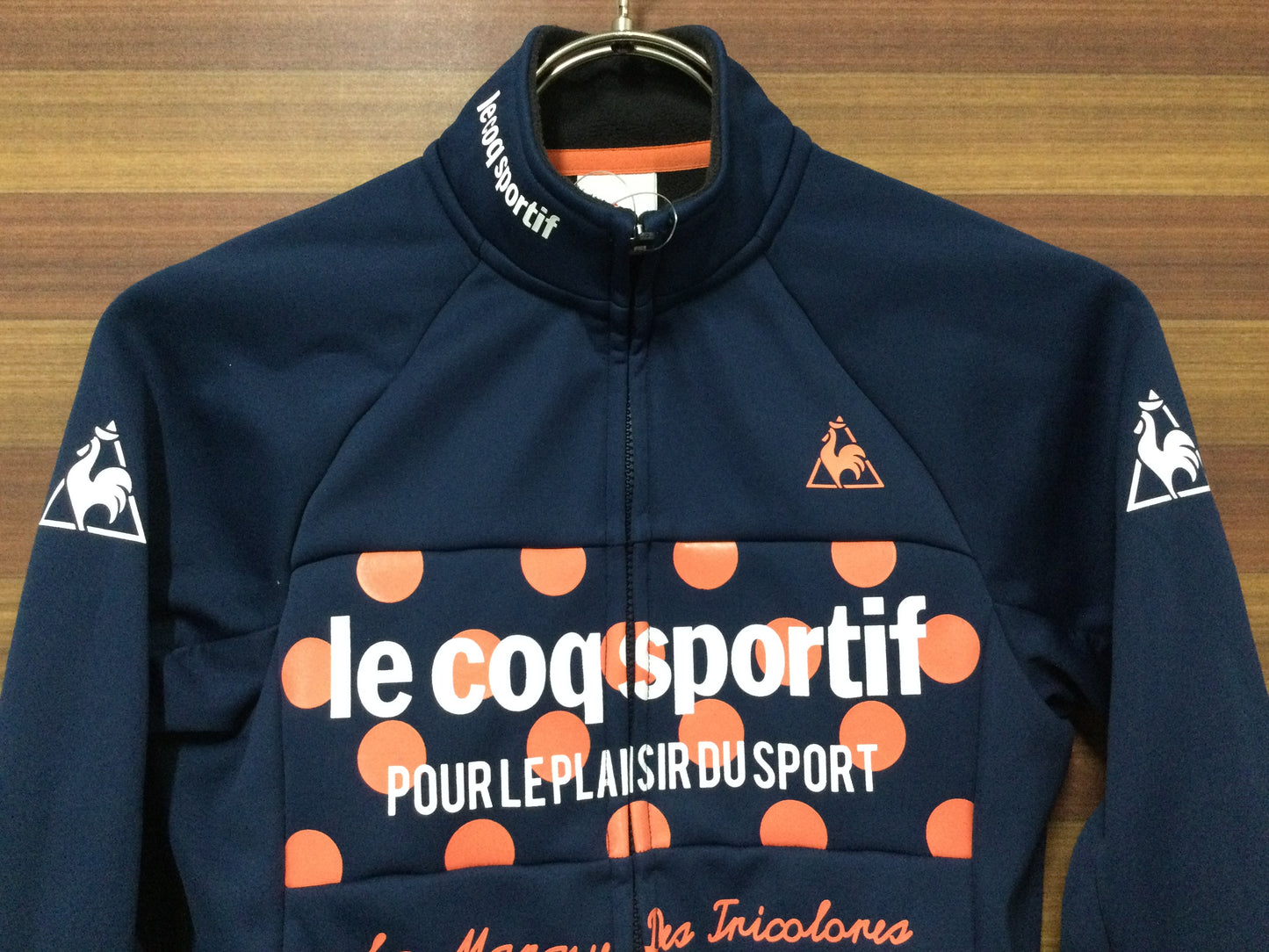 GP287 ルコックスポルティフ le coq sportif 長袖サイクルジャケット 紺 S 紺ピンク 裏起毛 レディース