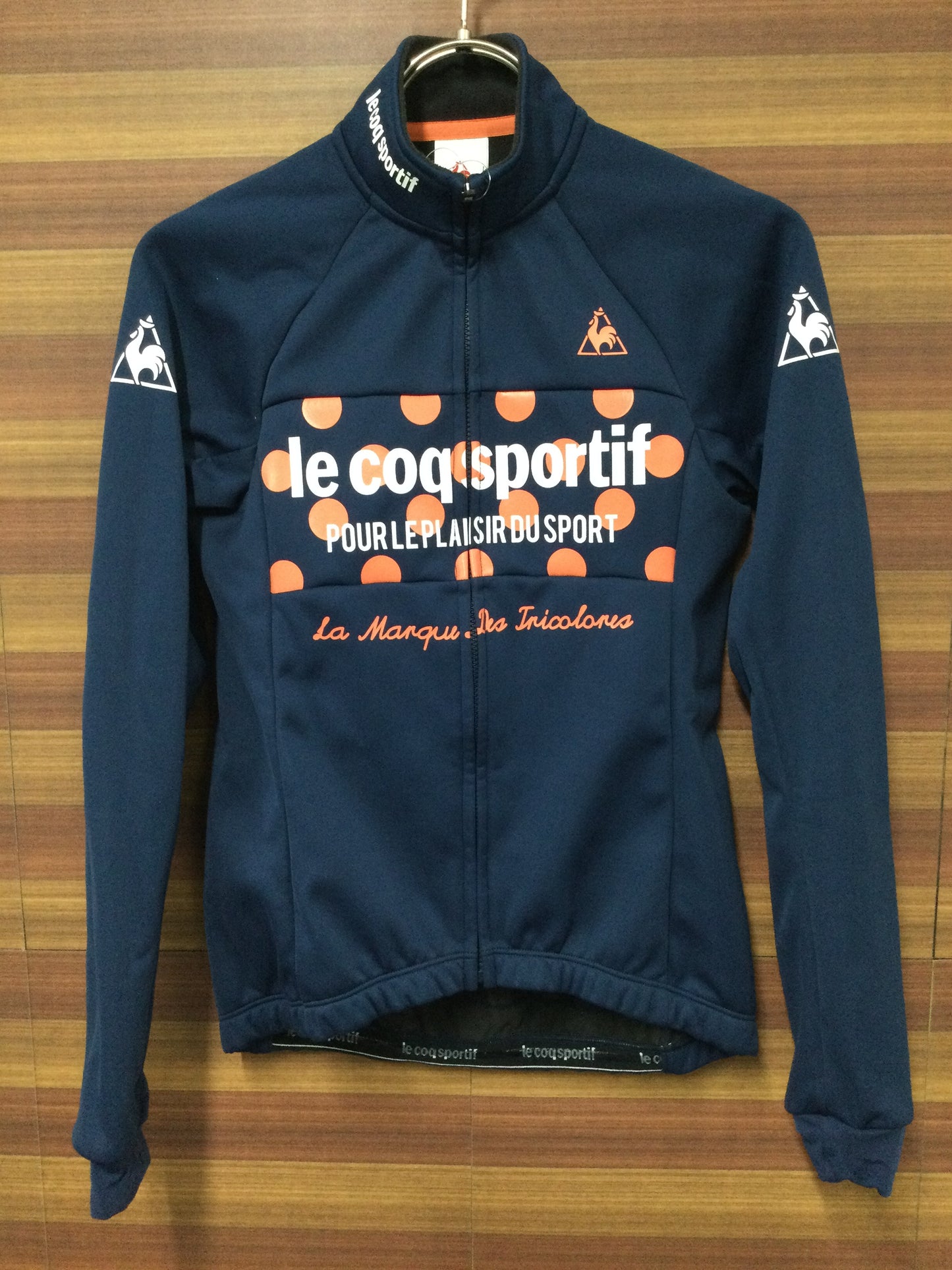 GP287 ルコックスポルティフ le coq sportif 長袖サイクルジャケット 紺 S 紺ピンク 裏起毛 レディース