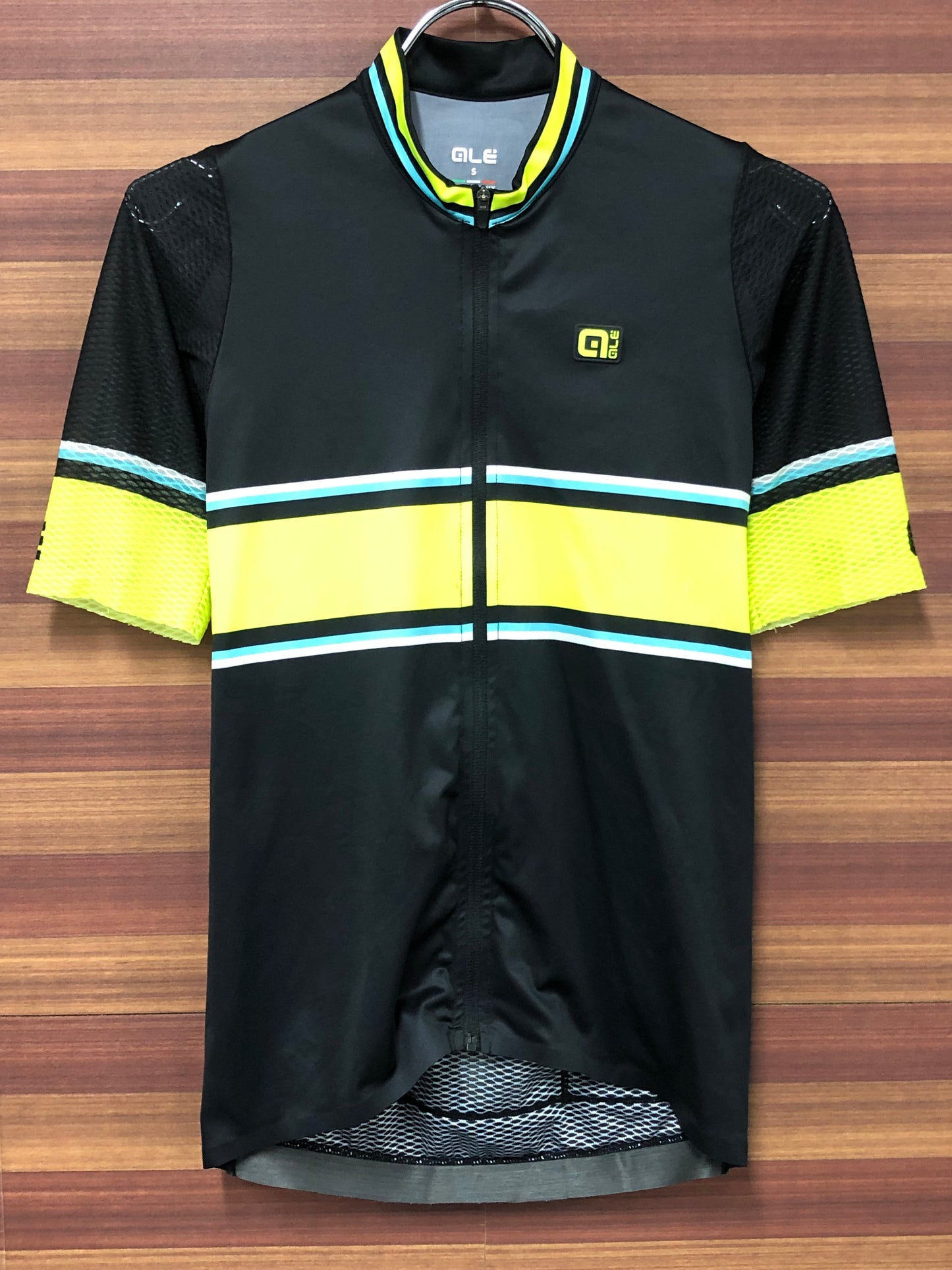 GU196 アレ ALE 半袖サイクルジャージ 黒黄 S