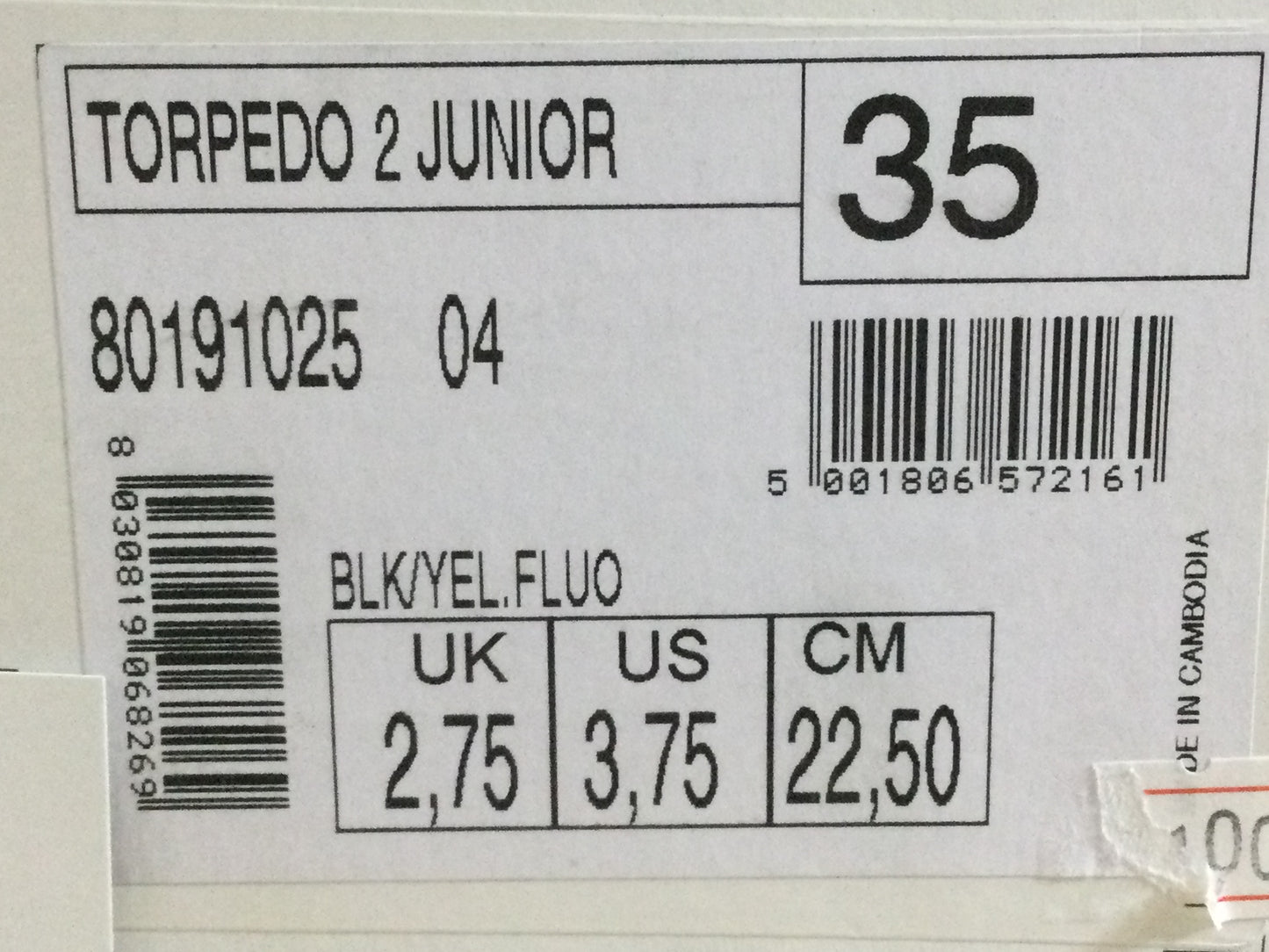 GO593 ノースウェーブ NORTHWAVE TORPEDO 2 JUNIOR シューズ 35サイズ 未使用品