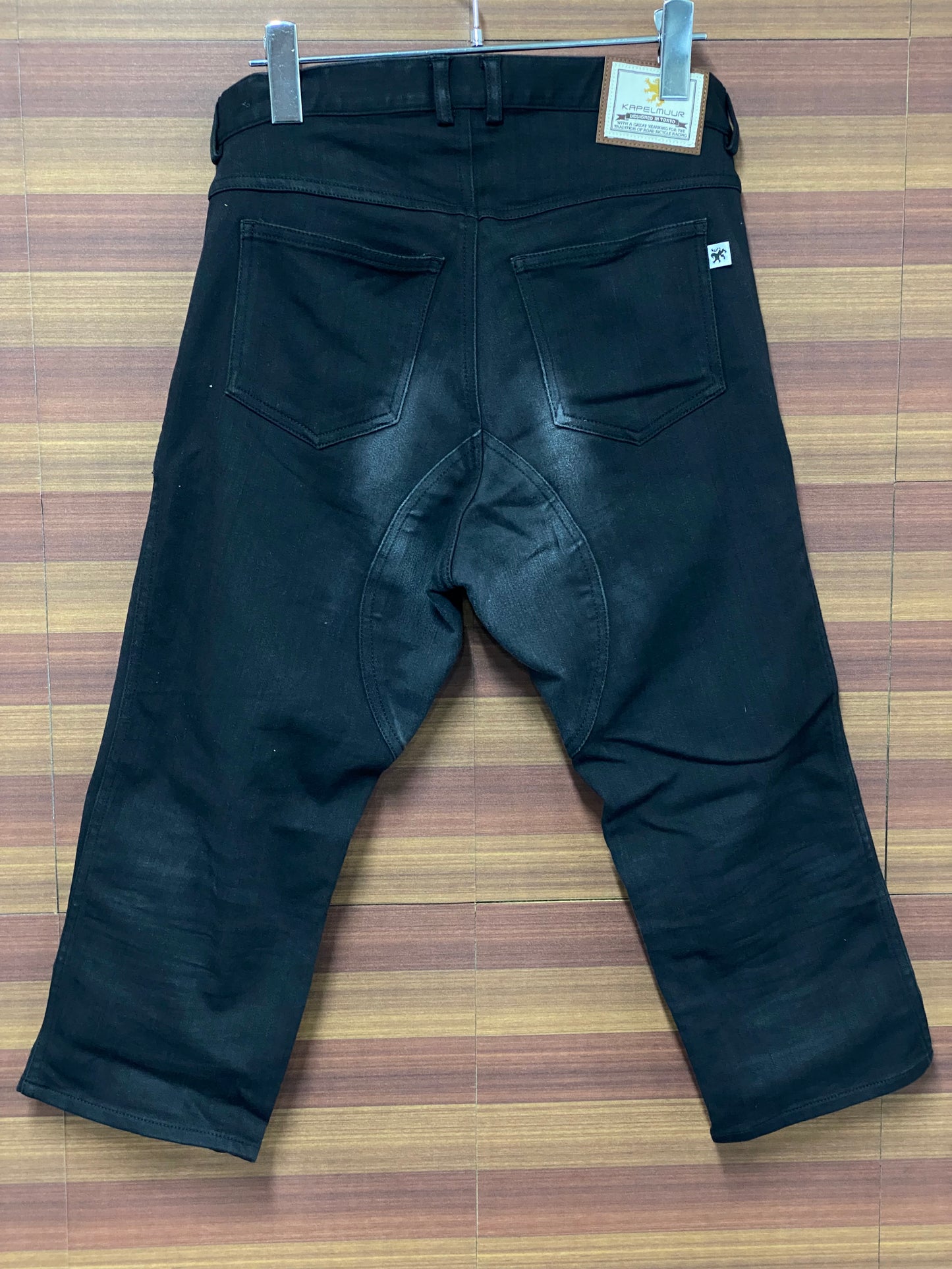 GO589 カペルミュール KAPELMUUR サイクルパンツ クロップドパンツ デニム 黒 M スレ強い