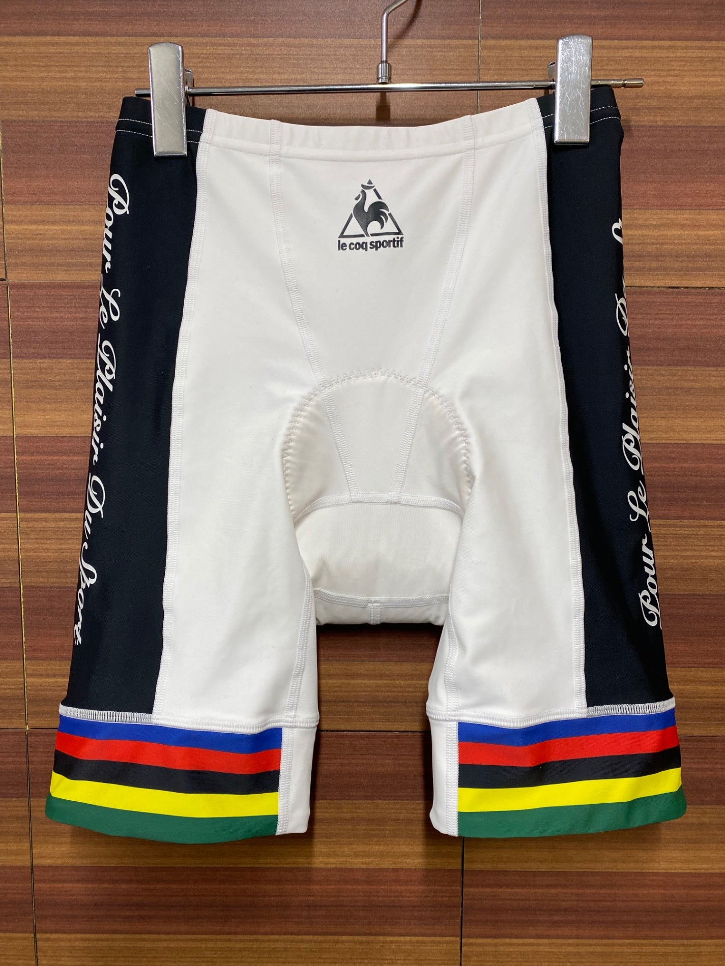 HR439 ルコックスポルティフ le coq sportif レーサーパンツ 白 黒 S