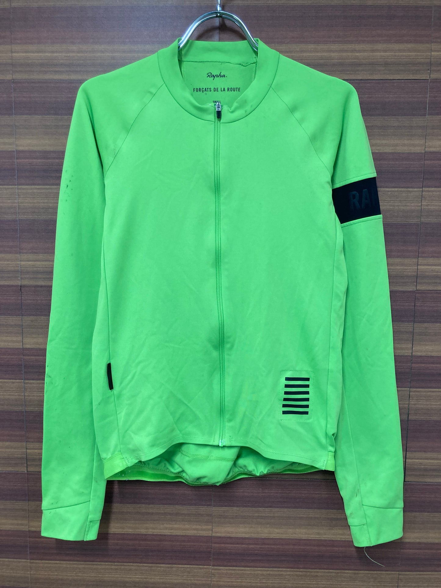 GZ491 ラファ Rapha プロチームロングスリーブジャージ PRO TEAM LONG SLEEVE JERSEY 長袖 黄緑 S ※汚れ、擦れ