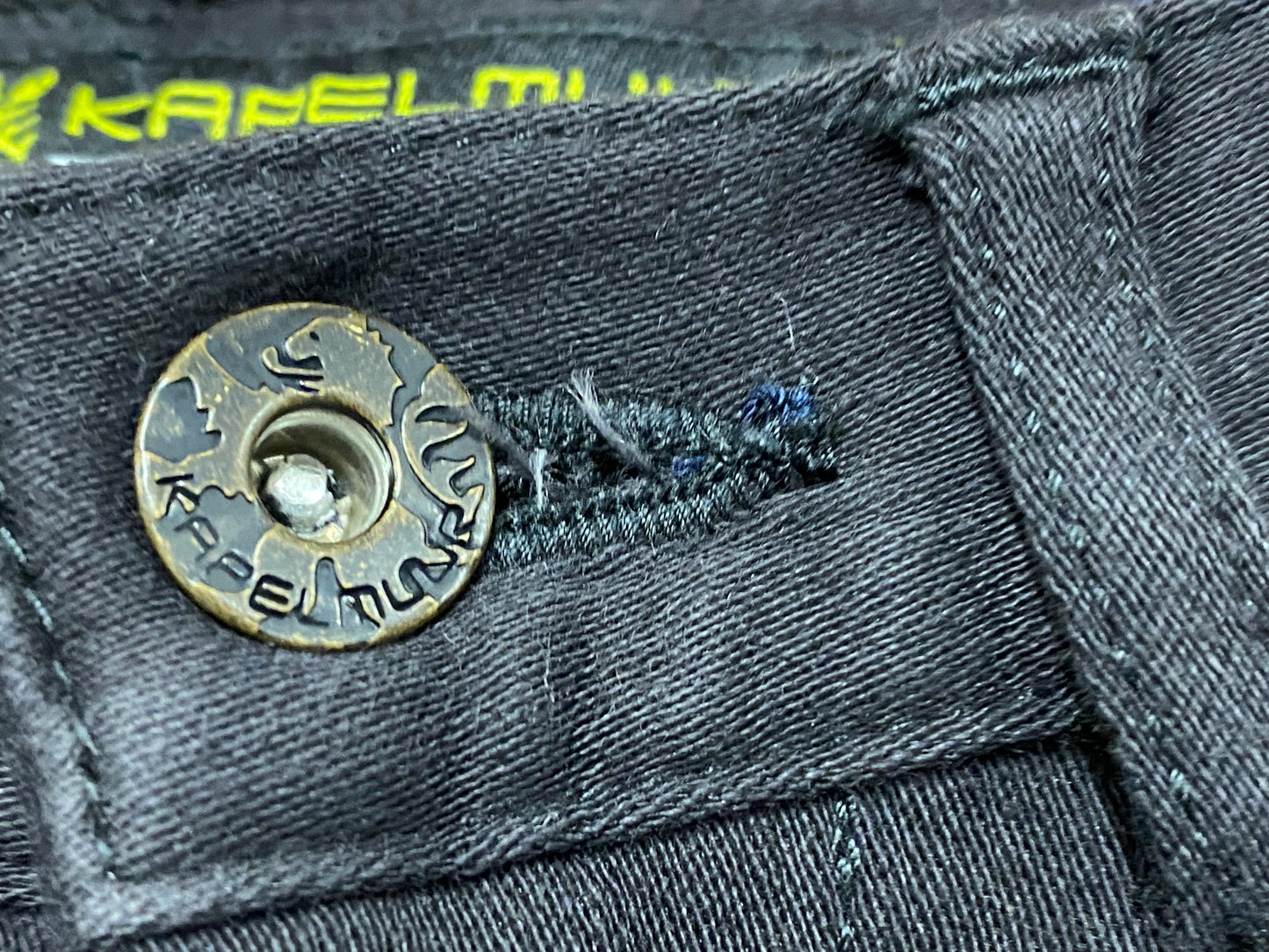 GO589 カペルミュール KAPELMUUR サイクルパンツ クロップドパンツ デニム 黒 M スレ強い