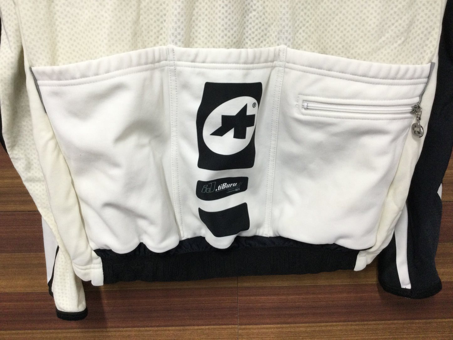 GJ184 アソス assos ij.tiBURU.4 長袖 サイクルジャージ 白黒 S ※黄ばみ、毛玉、スレ