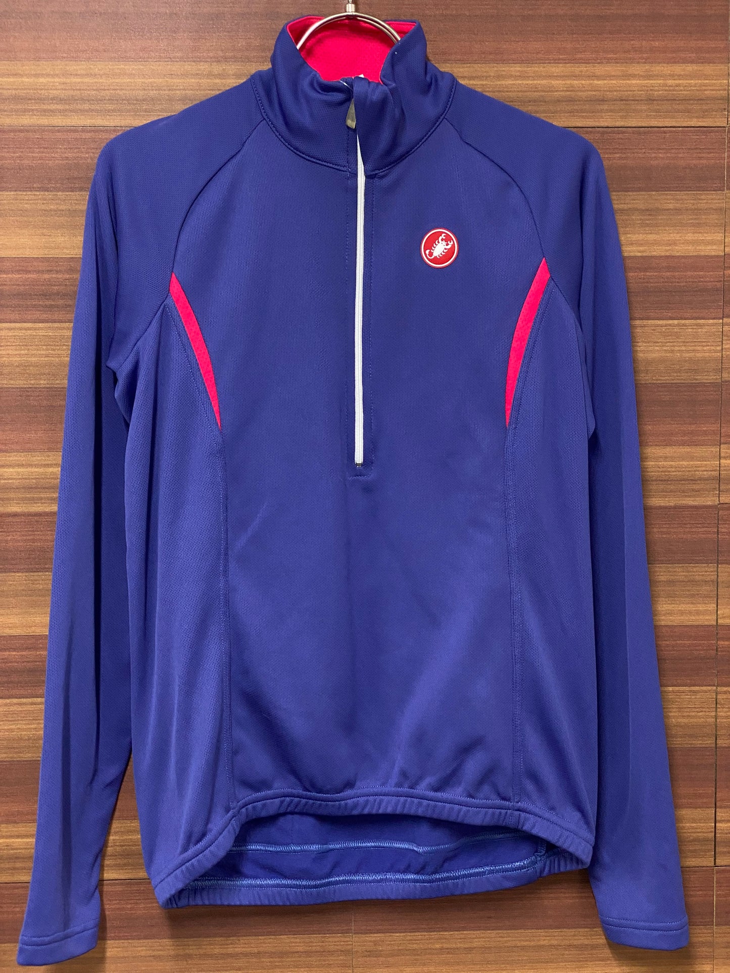 GT496 カステリ サイクルジャージ 長袖 レディース 紫 M ハーフジップ