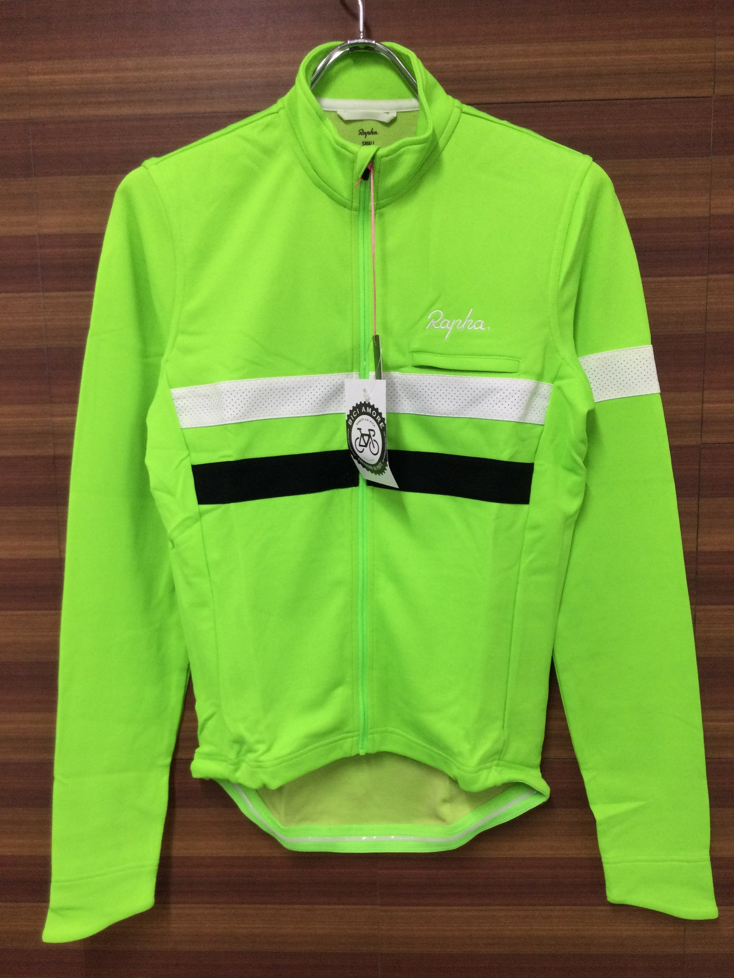 GI413 ラファ Rapha ブルべ LONG SLEEVE BREVET JERSEY 長袖 サイクルジャージ S 緑