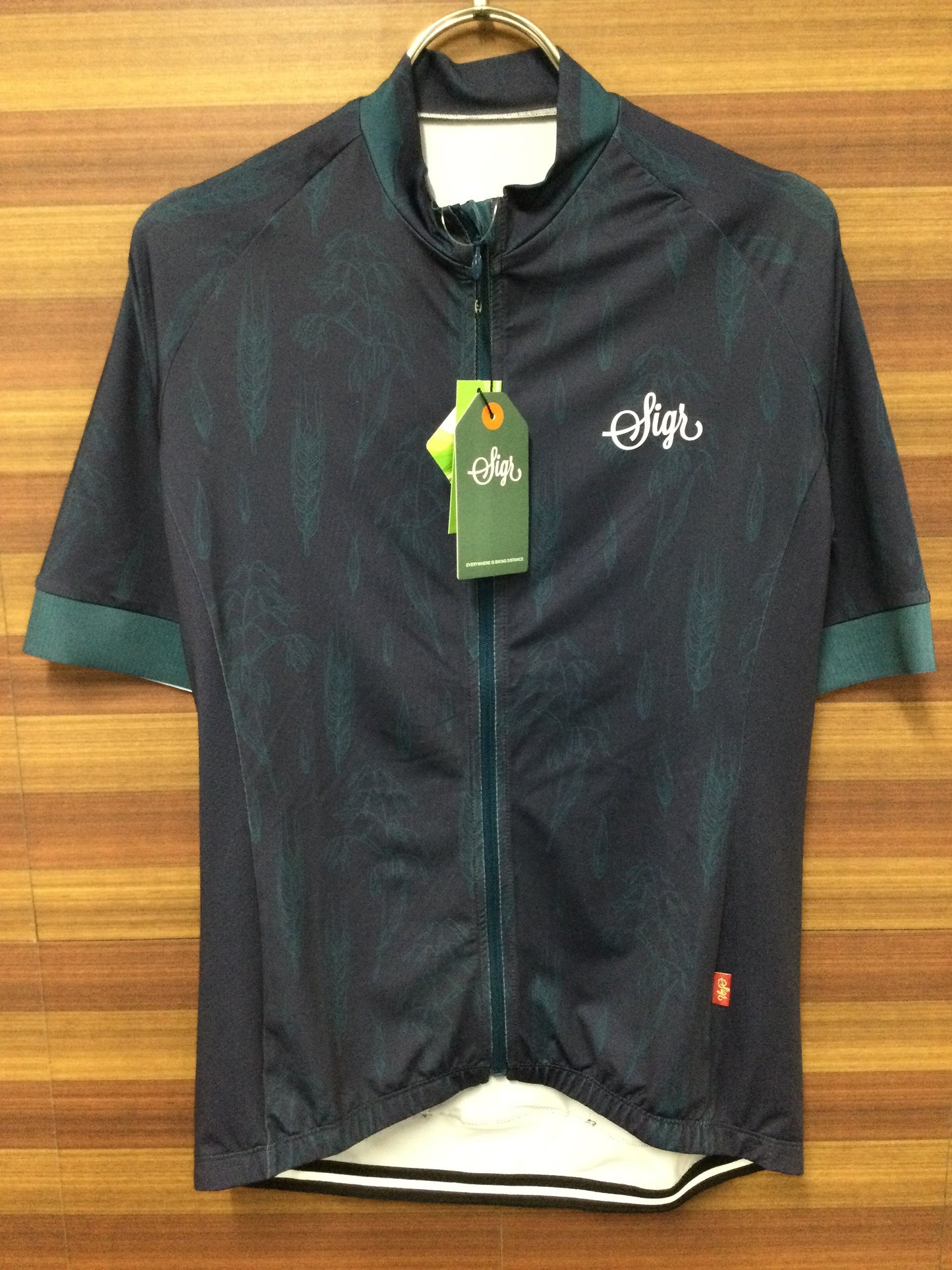 GQ988 ★ シーガー Sigr AKRAR 半袖サイクルジャージ メンズ L 濃紺