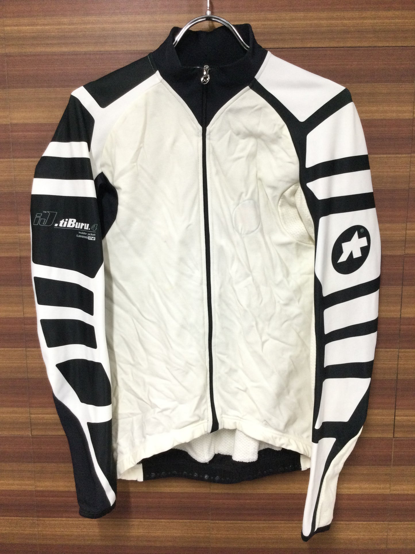 GJ184 アソス assos ij.tiBURU.4 長袖 サイクルジャージ 白黒 S ※黄ばみ、毛玉、スレ