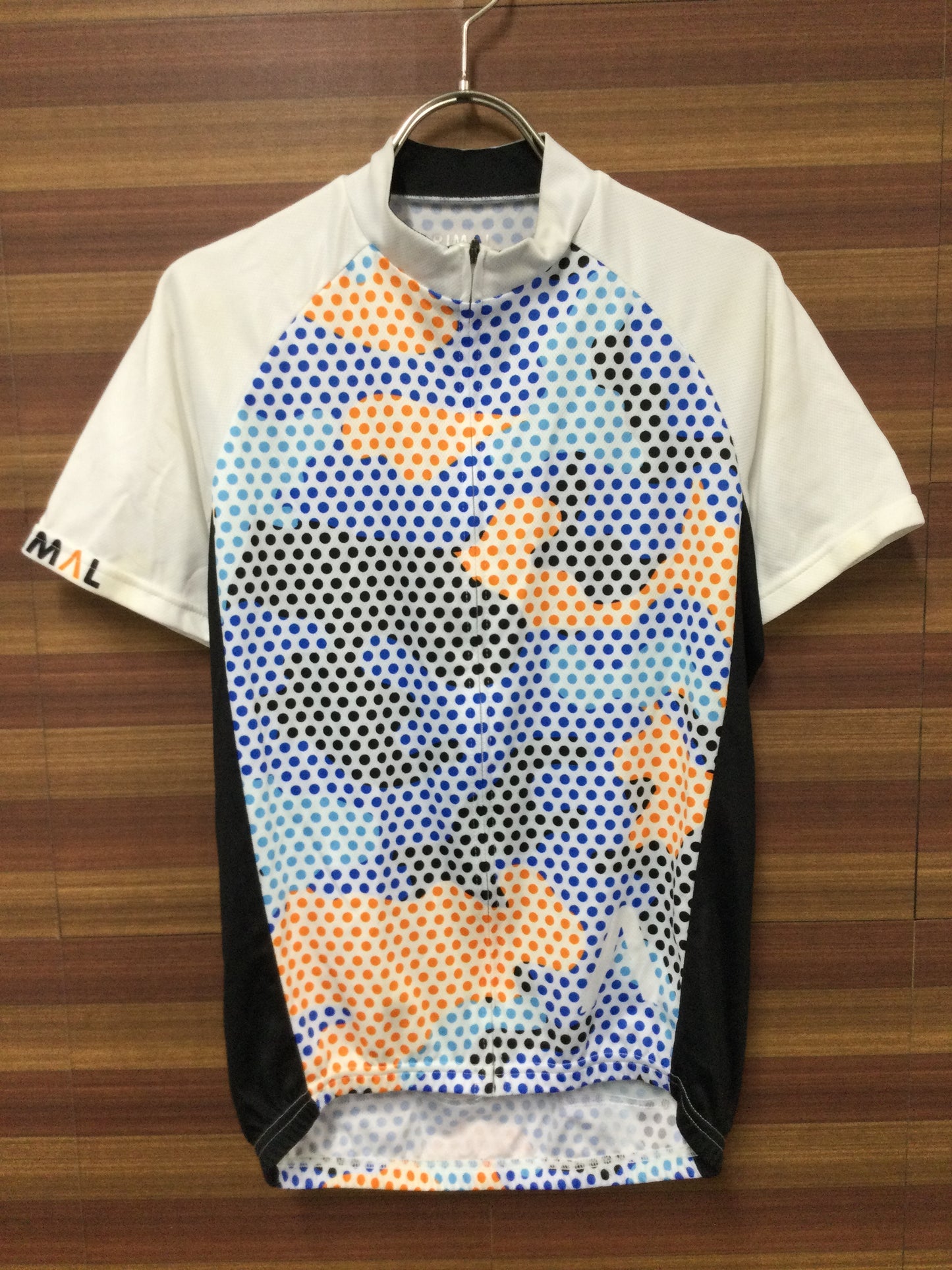 GO534 プライマル PRIMAL 半袖 サイクルジャージ S 白青 ※袖に黄ばみあり