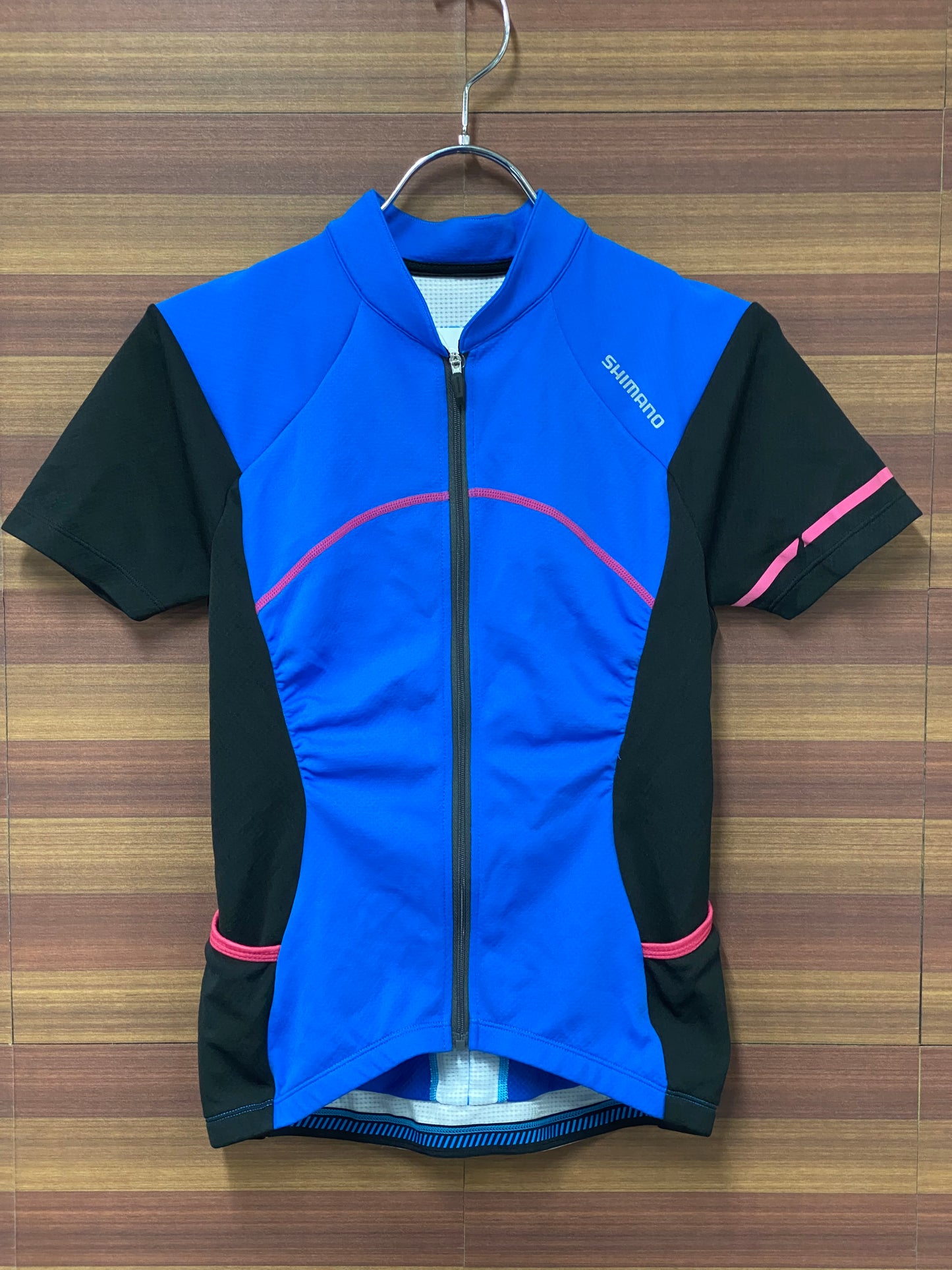 GQ505 シマノ SHIMANO 半袖 サイクルジャージ 青/黒 レディース M