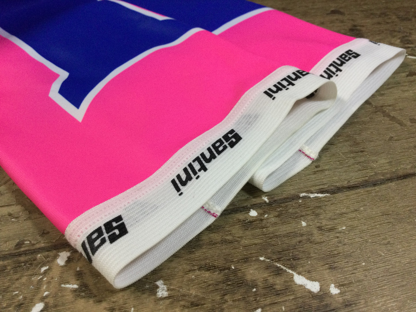 GP653 サンティーニ Santini アームウォーマー ピンク青 lampre 裏起毛 M