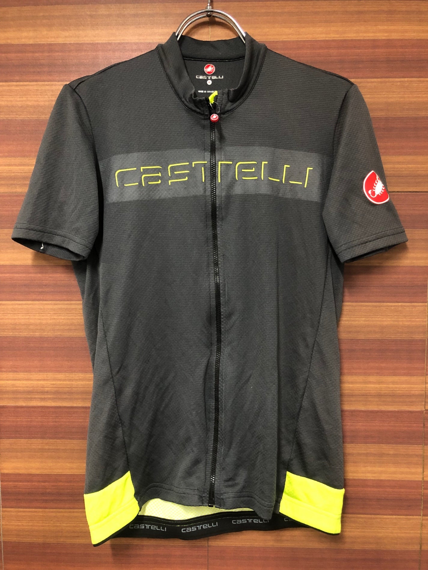 HP234 カステリ CASTELLI 半袖 サイクルジャージ グレー M ※ほつれ