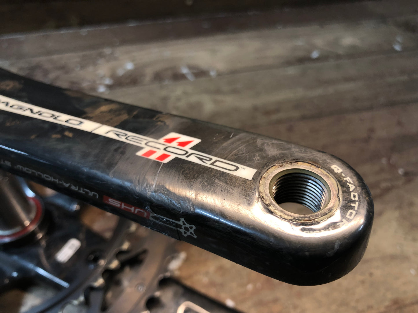 GZ748 カンパニョーロ CAMPAGNOLO レコード RECORD クランクセット 53/39T UT 170mm インナーチェーンリング STRONGLIGHT Enduro セラミックベアリング付属 ※ガリ傷あり