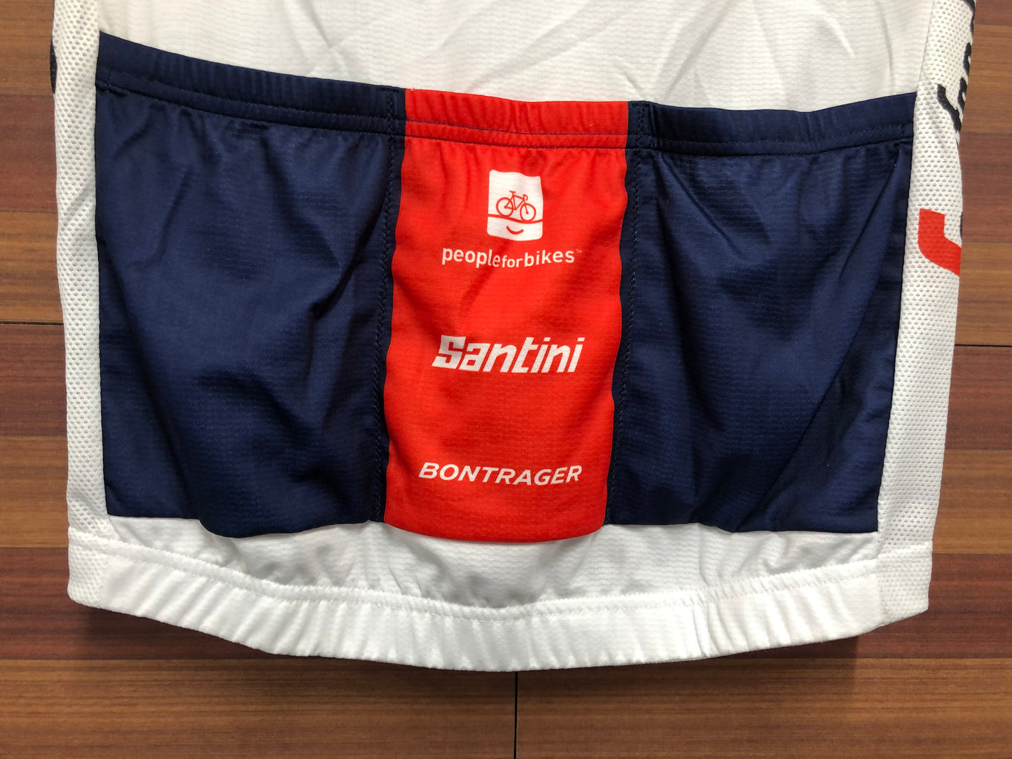 GZ461 サンティーニ Santini 半袖 サイクルジャージ 白 S TREK Segafredo ※汚れ