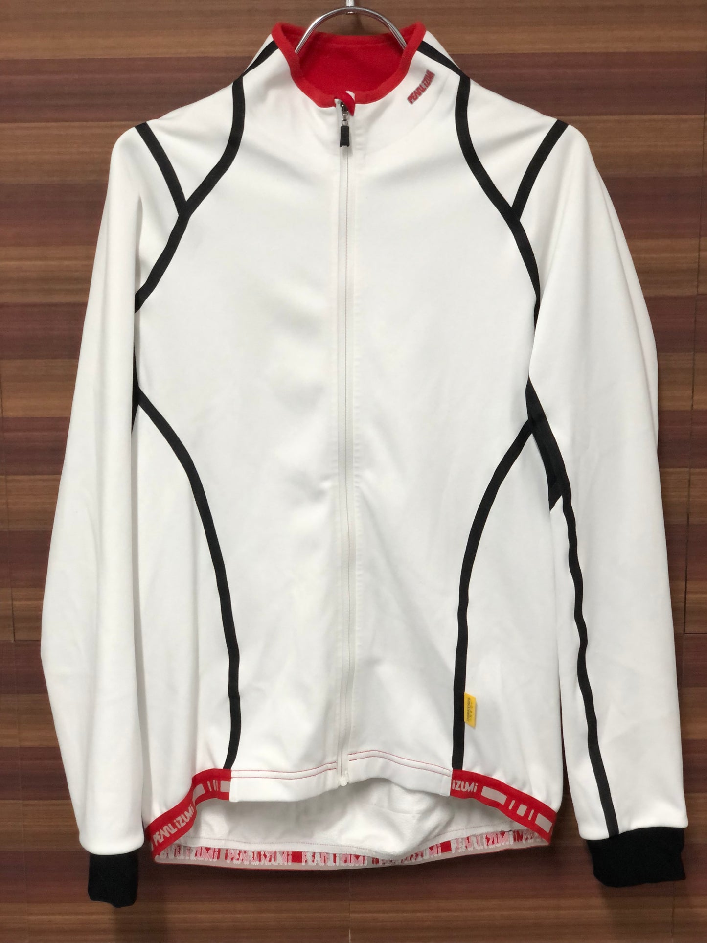 GZ015 パールイズミ PEARL iZUMi 長袖 サイクルジャケット 白 M 裏起毛 ※擦れ