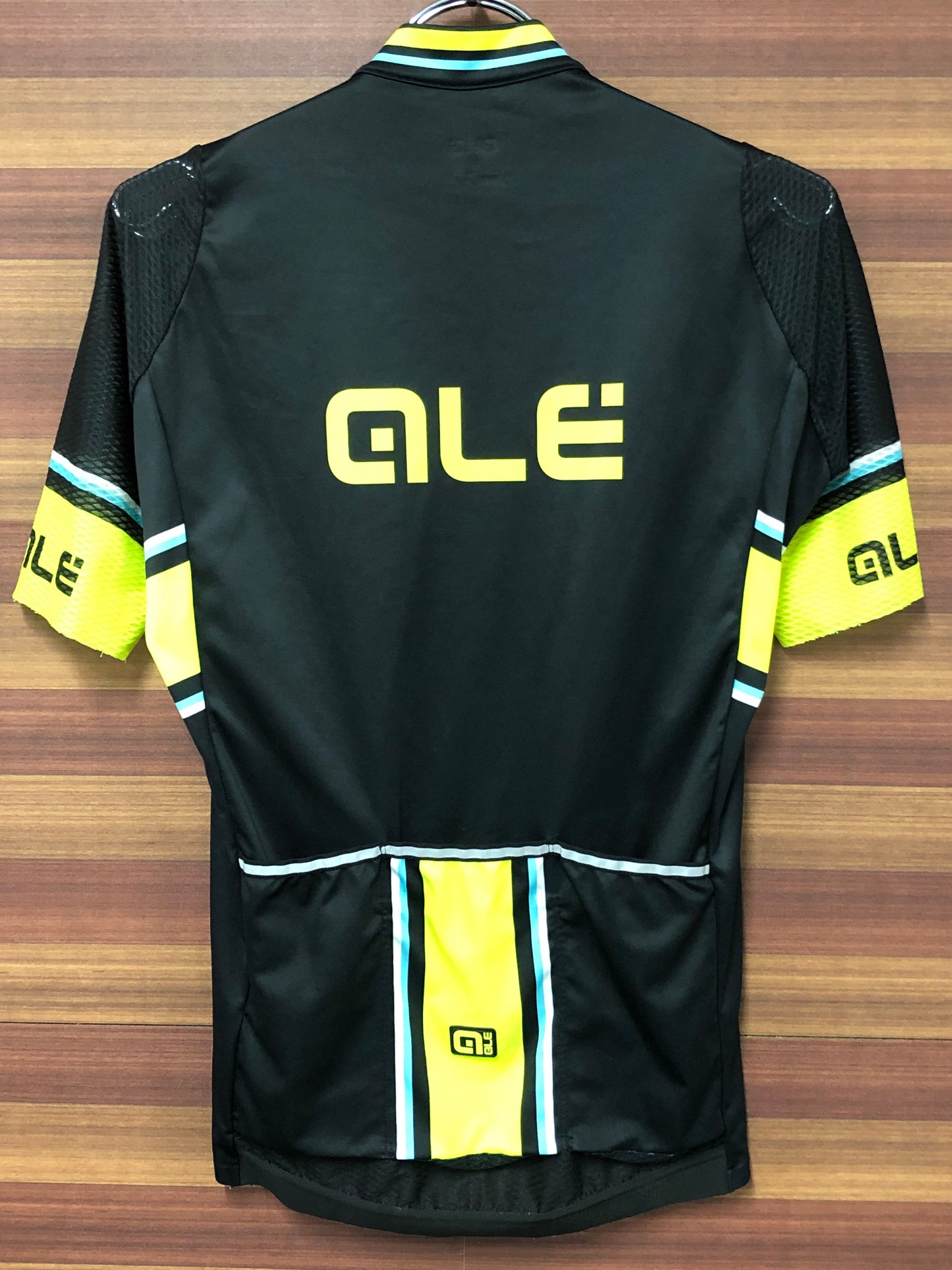 GU196 アレ ALE 半袖サイクルジャージ 黒黄 S