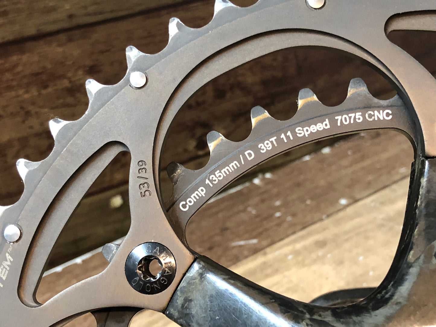 GZ748 カンパニョーロ CAMPAGNOLO レコード RECORD クランクセット 53/39T UT 170mm インナーチェーンリング STRONGLIGHT Enduro セラミックベアリング付属 ※ガリ傷あり