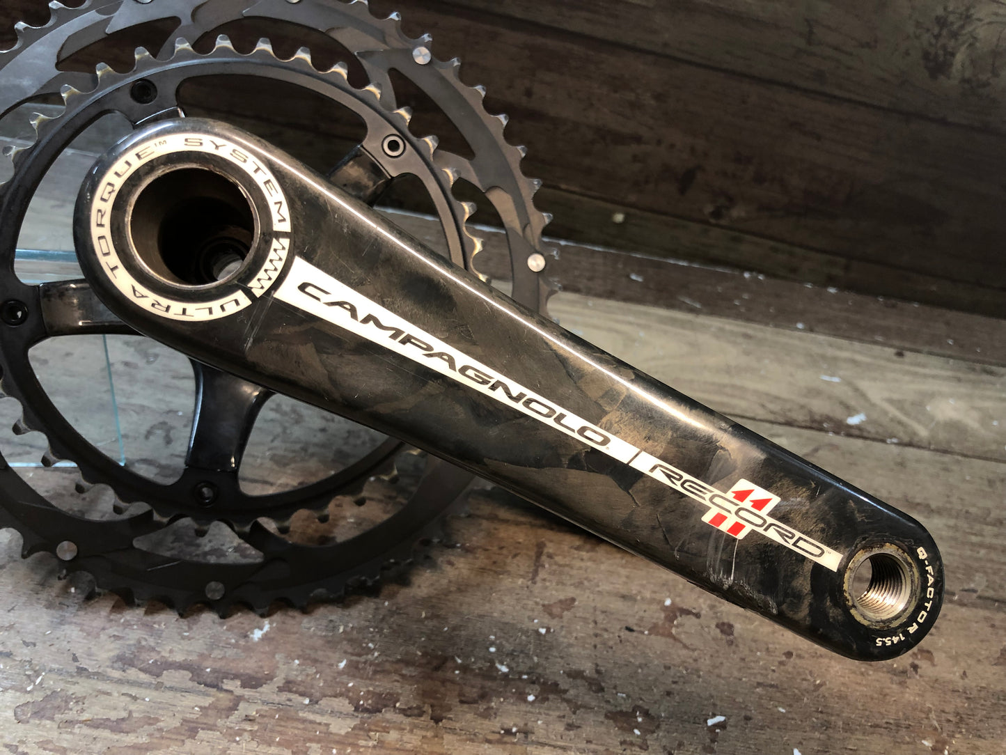 GZ748 カンパニョーロ CAMPAGNOLO レコード RECORD クランクセット 53/39T UT 170mm インナーチェーンリング STRONGLIGHT Enduro セラミックベアリング付属 ※ガリ傷あり