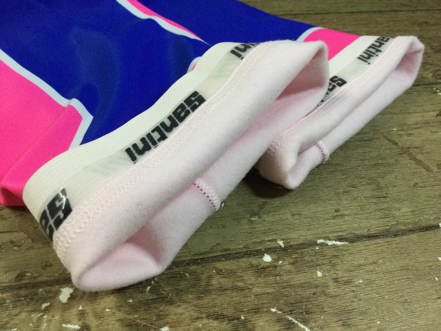 GP653 サンティーニ Santini アームウォーマー ピンク青 lampre 裏起毛 M