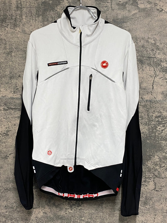 IZ655 カステリ CASTELLI ロッソコルサ ROSSO CORSA 長袖 サイクルジャージ 裏起毛 Lサイズ 白