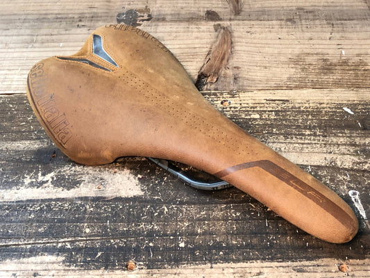 IW184 セライタリア selle ITALIA ヌバック SLR NUBUK S1 レザー サドル 茶 Ti316レール