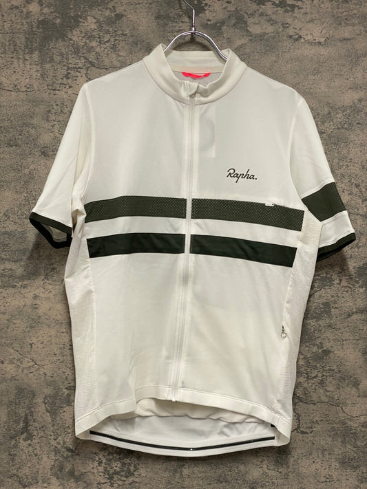 JB052 ラファ Rapha BREVET LIGHTWEIGHT JERSEY 半袖 サイクルジャージ 白 L